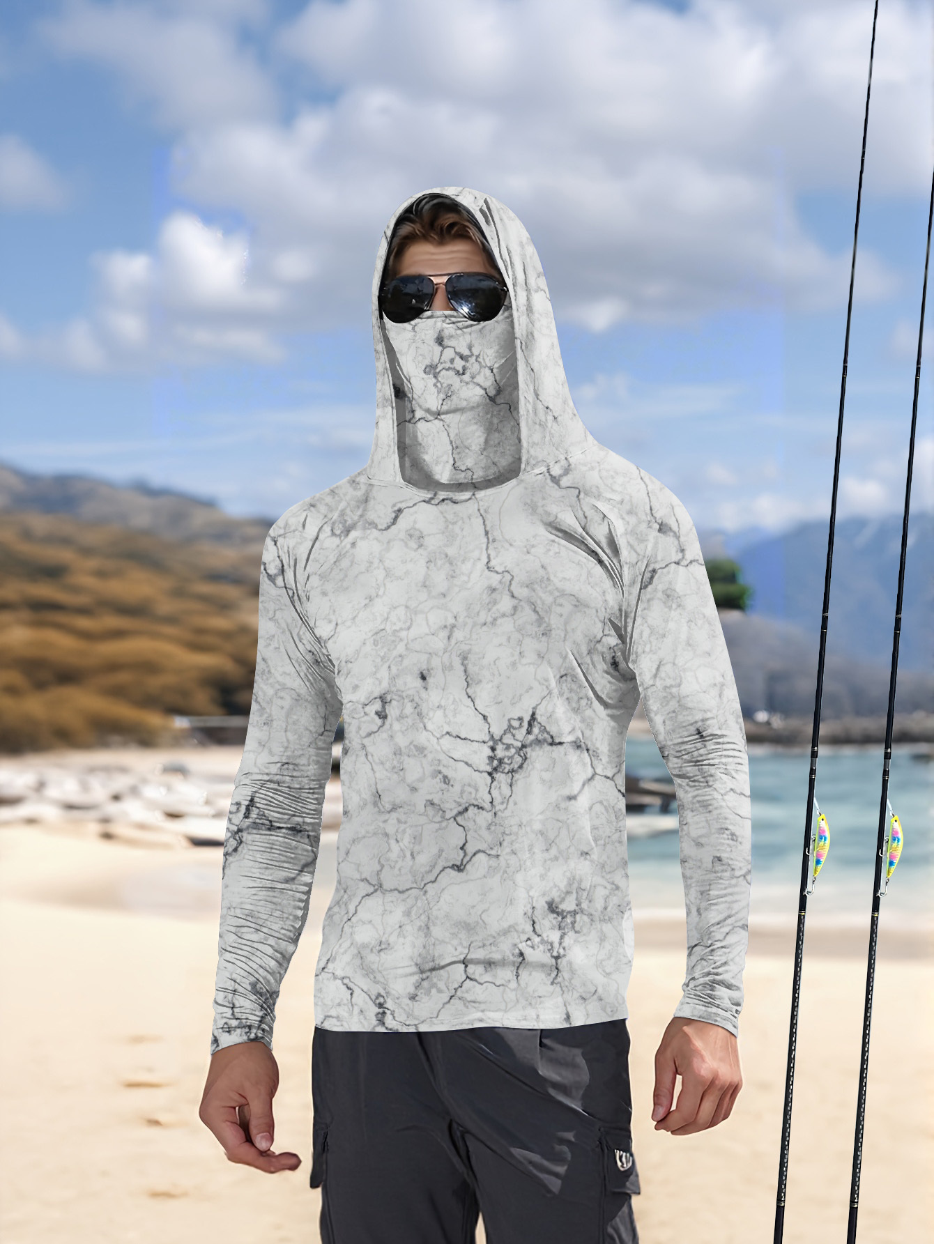 Men Hood Fishing Shirt long sl - огляд і ціна Fishing Shirt Uv Protection